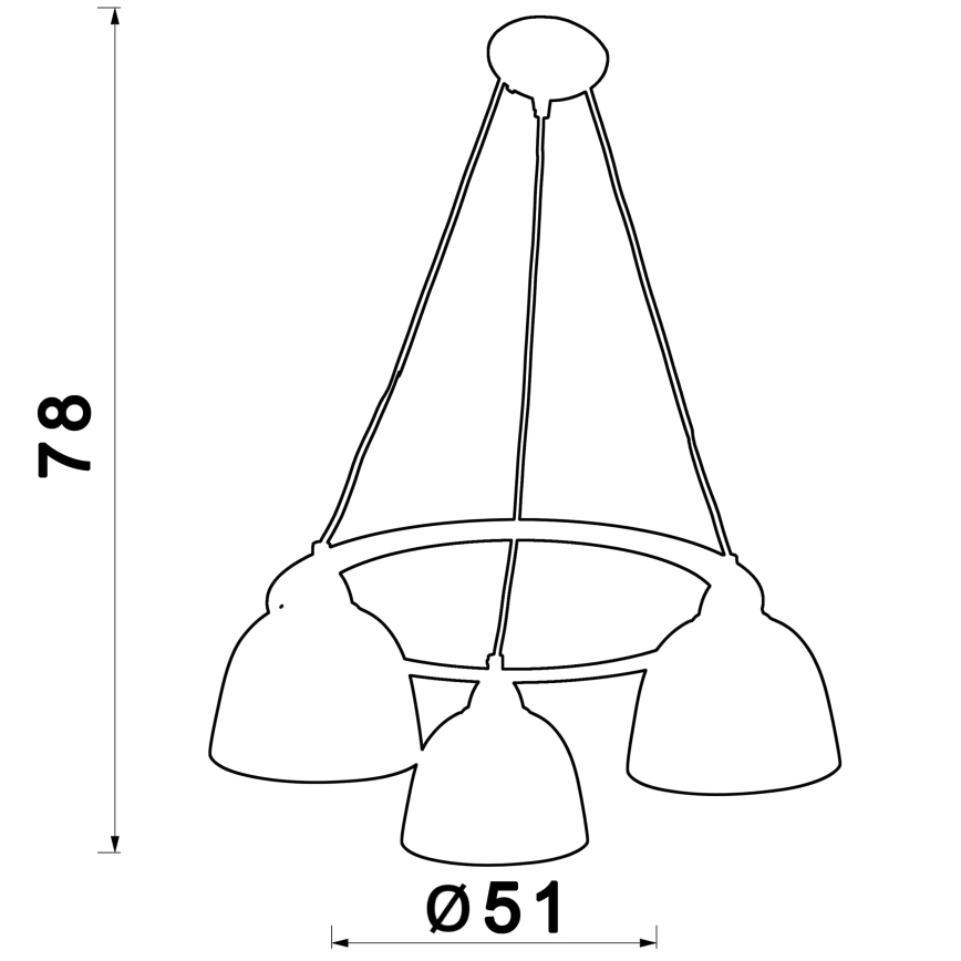 Ljuskrona med textilsladd AVIA 3xE27/60W/230V