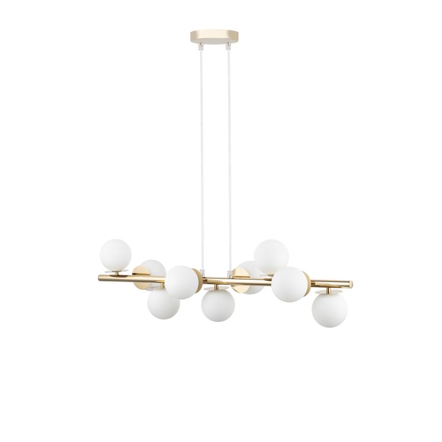 Ljuskrona med textilsladd AVOLA 9xG9/12W/230V guld