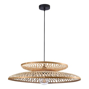 Ljuskrona med textilsladd BALI 1xE27/20W/230V diameter 60 cm bambu