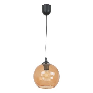 Ljuskrona med textilsladd BALL 1xE27/60W/230V diameter 20 cm beige