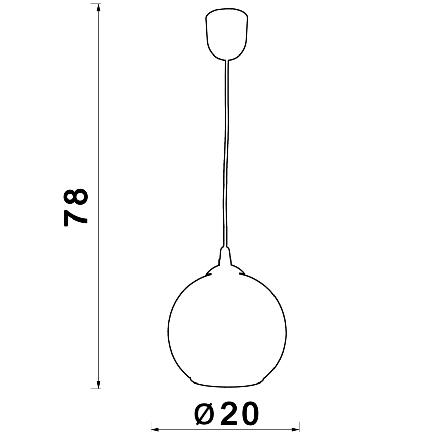 Ljuskrona med textilsladd BALL 1xE27/60W/230V diameter 20 cm beige
