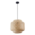 Ljuskrona med textilsladd BERTA 1xE27/20W/230V diameter 40 cm Bambu