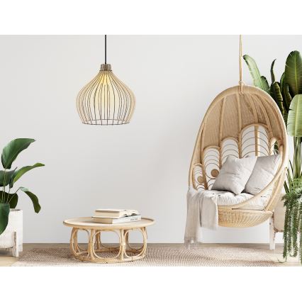 Ljuskrona med textilsladd BIG BARREL 1xE27/24W/230V