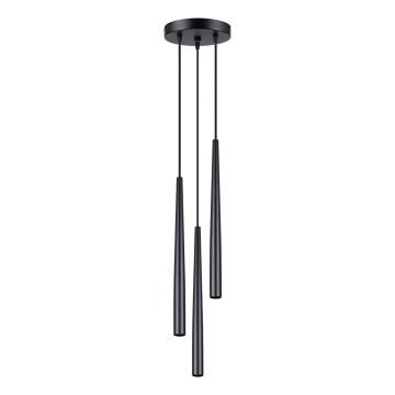 Ljuskrona med textilsladd BLISS 3xG9/8W/230V svart