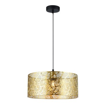 Ljuskrona med textilsladd BLOMSTRA 1xE27/15W/230V guld