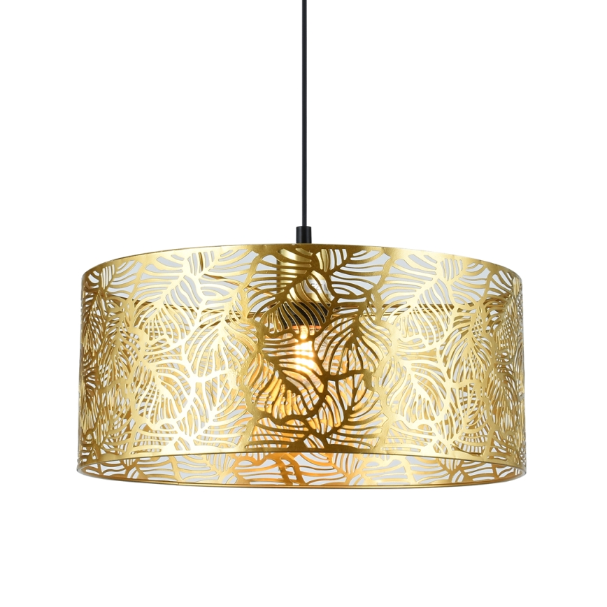 Ljuskrona med textilsladd BLOMSTRA 1xE27/15W/230V guld