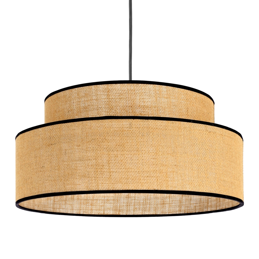 Ljuskrona med textilsladd BOHO 1xE27/60W/230V diameter 40 cm beige
