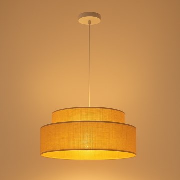 Ljuskrona med textilsladd BOHO 1xE27/60W/230V diameter 40 cm beige