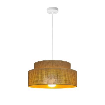 Ljuskrona med textilsladd BOHO 1xE27/60W/230V diameter 40 cm beige