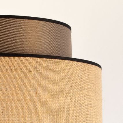 Ljuskrona med textilsladd BOHO 1xE27/60W/230V diameter 40 cm brun/beige