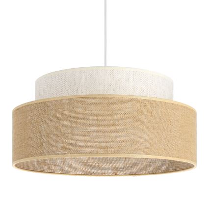 Ljuskrona med textilsladd BOHO 1xE27/60W/230V diameter 40 cm grädde/beige