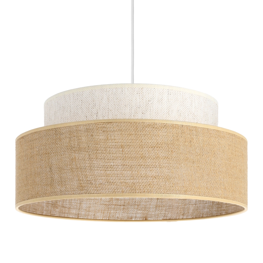 Ljuskrona med textilsladd BOHO 1xE27/60W/230V diameter 40 cm grädde/beige