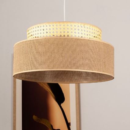 Ljuskrona med textilsladd BOHO 1xE27/60W/230V diameter 40 cm rotting