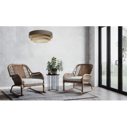 Ljuskrona med textilsladd BOHO TRINITI 1xE27/60W/230V grå/beige/grädde