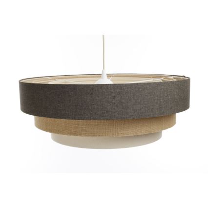 Ljuskrona med textilsladd BOHO TRINITI 1xE27/60W/230V grå/beige/grädde