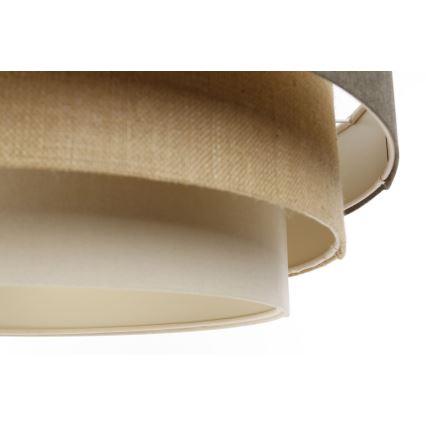 Ljuskrona med textilsladd BOHO TRINITI 1xE27/60W/230V grå/beige/grädde
