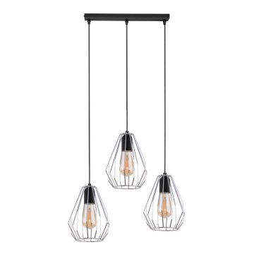 Ljuskrona med textilsladd BRYLANT 3xE27/60W/230V