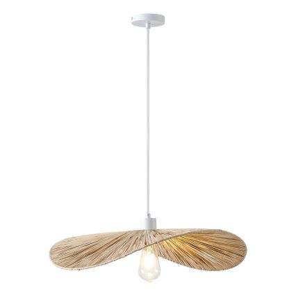 Ljuskrona med textilsladd CALYPSO 1xE27/15W/230V diameter 55 cm bambu
