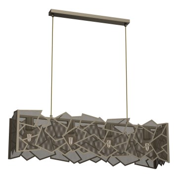 Ljuskrona med textilsladd CAMO 4xE27/15W/230V guld