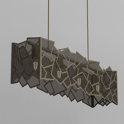 Ljuskrona med textilsladd CAMO 4xE27/15W/230V guld