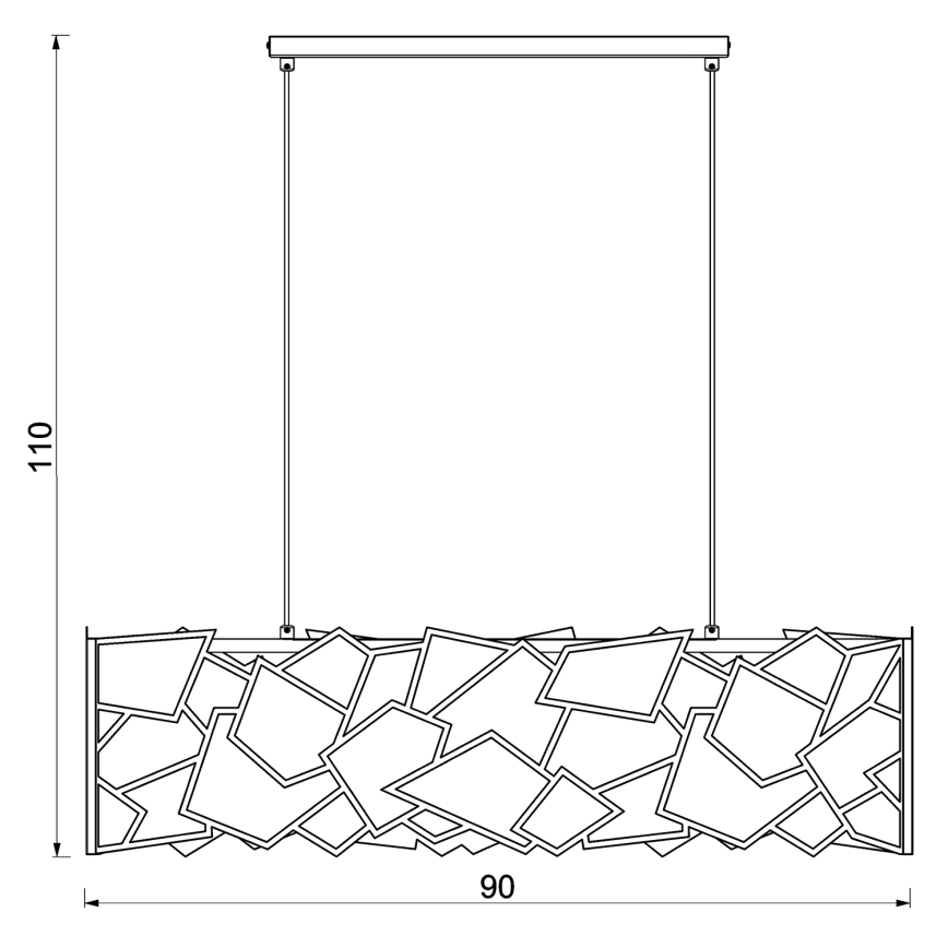 Ljuskrona med textilsladd CAMO 4xE27/15W/230V guld