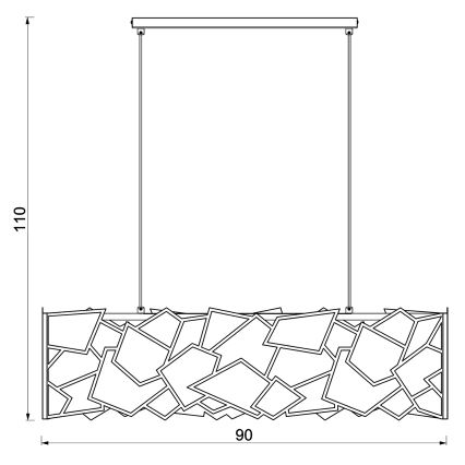 Ljuskrona med textilsladd CAMO 4xE27/15W/230V svart