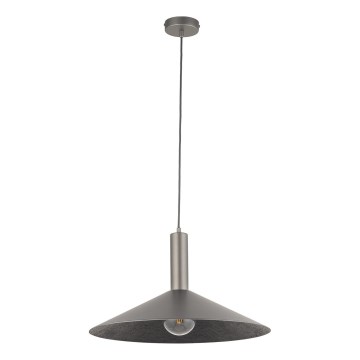 Ljuskrona med textilsladd CAPRI 1xE27/15W/230V diameter 50 cm antracit/grå