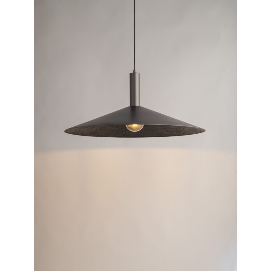 Ljuskrona med textilsladd CAPRI 1xE27/15W/230V diameter 50 cm antracit/grå