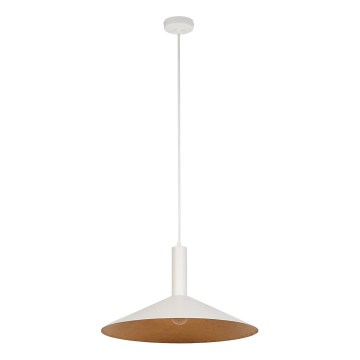 Ljuskrona med textilsladd CAPRI 1xE27/15W/230V diameter 50 cm vit/koppar