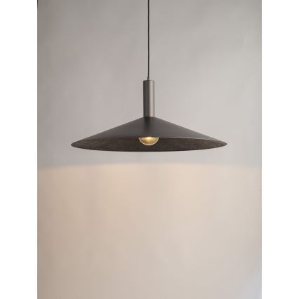 Ljuskrona med textilsladd CAPRI 1xE27/15W/230V diameter 70 cm antracit/grå