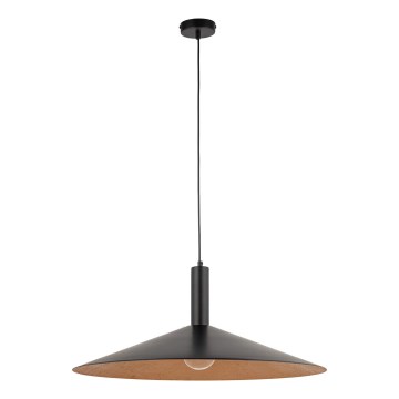 Ljuskrona med textilsladd CAPRI 1xE27/15W/230V diameter 70 cm svart/koppar