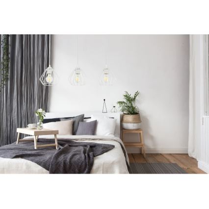 Ljuskrona med textilsladd CEED 3xE27/60W/230V vit