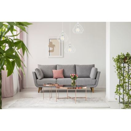 Ljuskrona med textilsladd CEED 3xE27/60W/230V vit