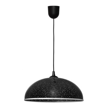 Ljuskrona med textilsladd CIRCLE 1xE27/15W/230V svart