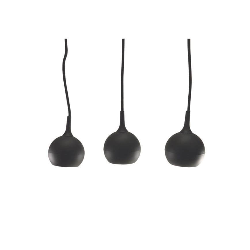 Ljuskrona med textilsladd COLM 3xGU10/30W/230V svart