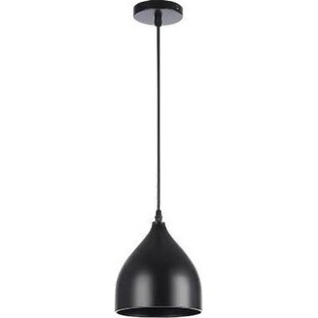 Ljuskrona med textilsladd COMO 1xE27/60W/230V diameter 17 cm svart