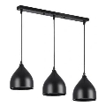 Ljuskrona med textilsladd COMO 3xE27/60W/230V svart