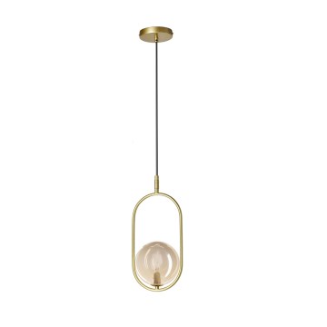 Ljuskrona med textilsladd CORDEL 1xG9/28W/230V mässing/rökig beige