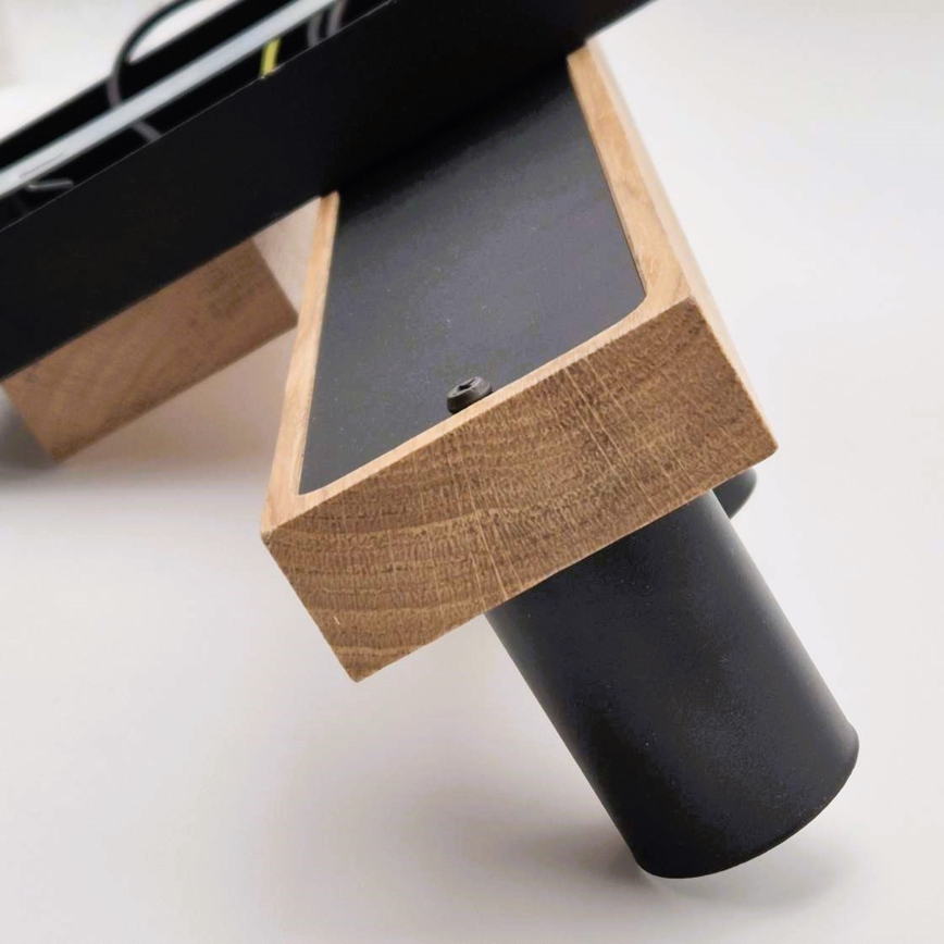 Ljuskrona med textilsladd CORTINA 4xE27/15W/230V svart/ek