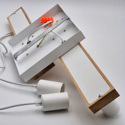 Ljuskrona med textilsladd CORTINA 4xE27/15W/230V vit/ek