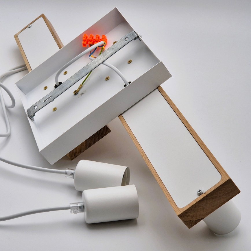 Ljuskrona med textilsladd CORTINA 4xE27/15W/230V vit/ek