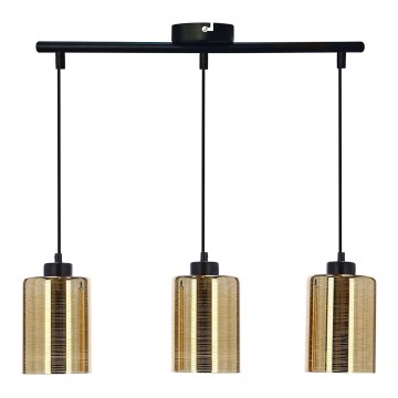 Ljuskrona med textilsladd COX 3xE27/60W/230V guld