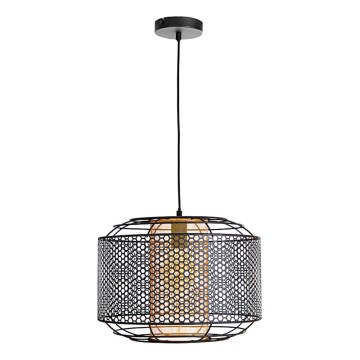 Ljuskrona med textilsladd DENTON 1xE27/40W/230V svart