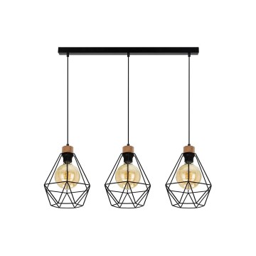 Ljuskrona med textilsladd DIAMENT 3xE27/60W/230V ek