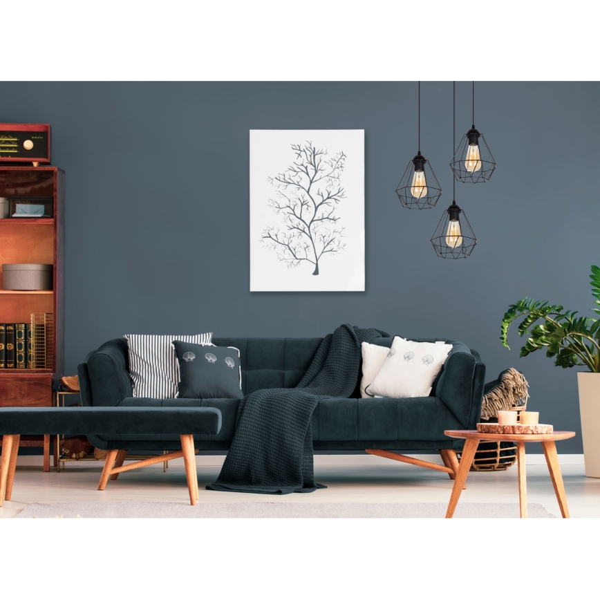 Ljuskrona med textilsladd DIAMENT 3xE27/60W/230V