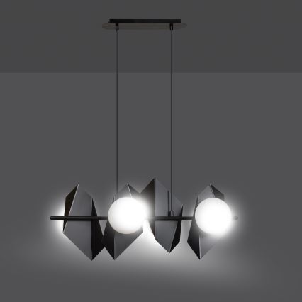 Ljuskrona med textilsladd DRIFTON 4xE14/10W/230V svart