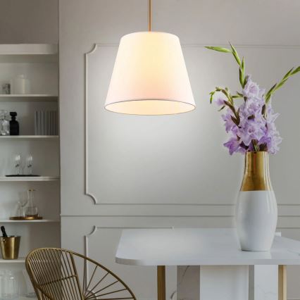 Ljuskrona med textilsladd ELENA 1xE27/20W/230V vit