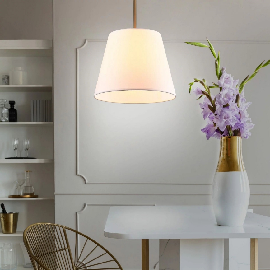 Ljuskrona med textilsladd ELENA 1xE27/20W/230V vit