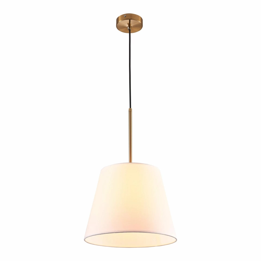 Ljuskrona med textilsladd ELENA 1xE27/20W/230V vit