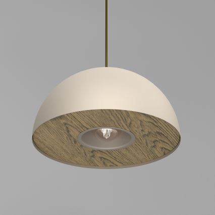 Ljuskrona med textilsladd ELGUND 1xE27/15W/230V diameter 35 cm beige